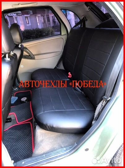 Чехлы LADA Kalina из экокожи чёрные Классика