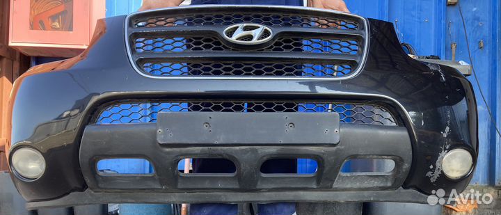 Передний бампер hyundai santa fe 2