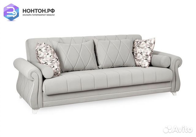 Диван книжка Роуз светло-серый