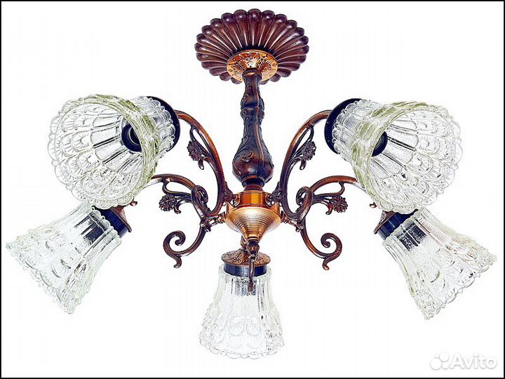 Шикарная винтажная люстра литьё СССР