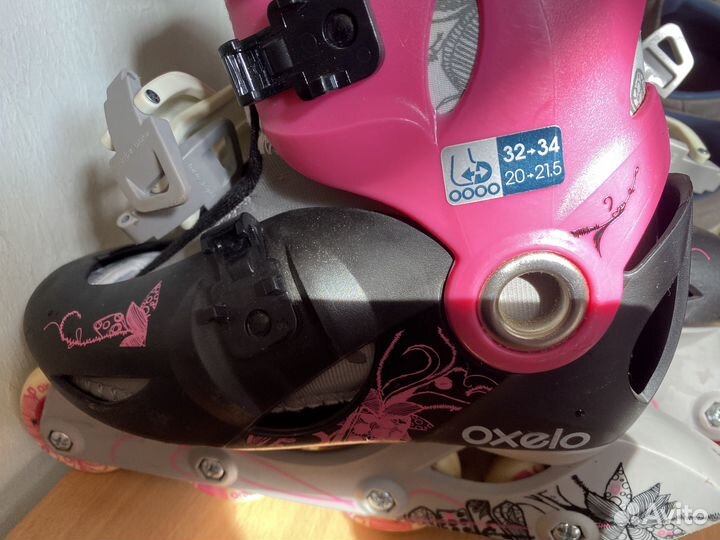 Коньки роликовые раздвижные Oxelo, размер 32-34