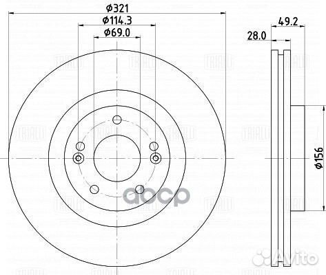 Диск торм. для а/м Hyundai Santa Fe (06) /Santa