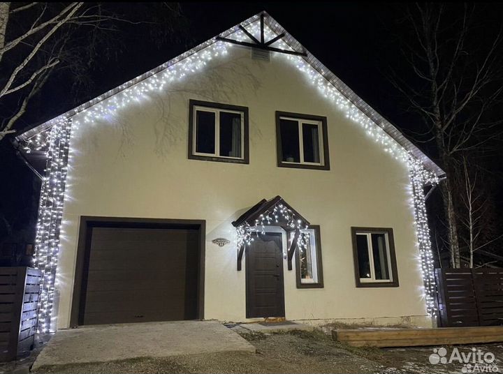 Украшение домов гирляндами