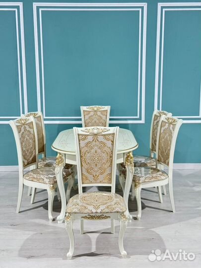 Стол и стулья /набор/ роза/голд