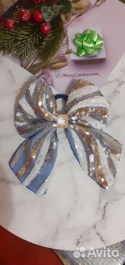 Бант на волосы взрослым и детям праздничный