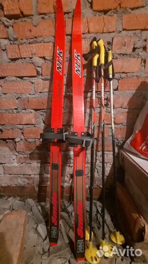 Лыжи 120 см с палками