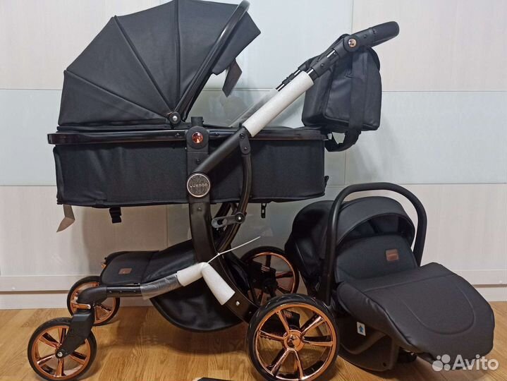 Детские коляски 3 в 1 из эко кожи