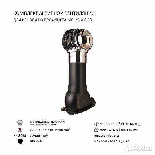 Проходной элемент prof-35 для м/п, черный