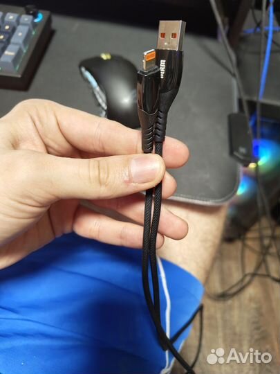 Кабель apple lightning в оплетке USB 1.2 метра