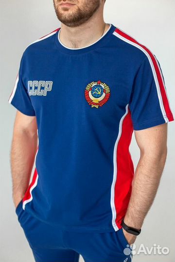 Синяя футболка с гербом СССР
