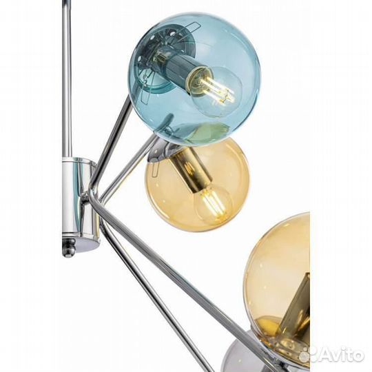 Люстра металл и стекло современная