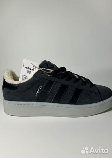 Кроссовки Adidas Campus Grey с мехом