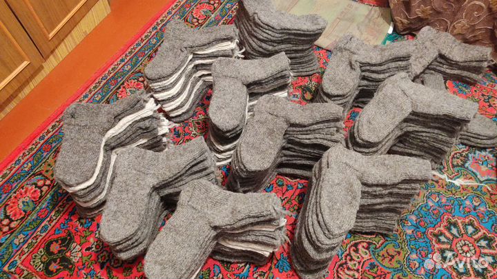 Носки шерстяные вязаные ручной работы