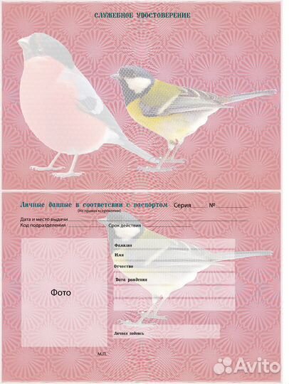 Дизайн макет служебных удостоверений стиль гильош