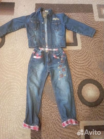 Джинсовый костюм для мальчика 116-122