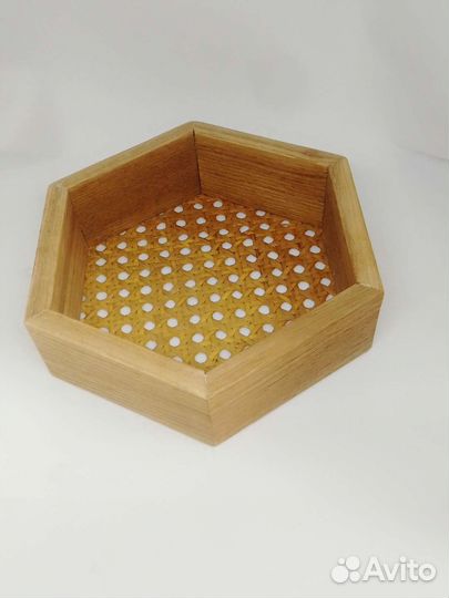 Мини поднос с ротангом