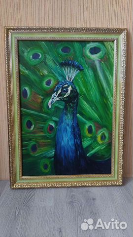 Павлин картина маслом