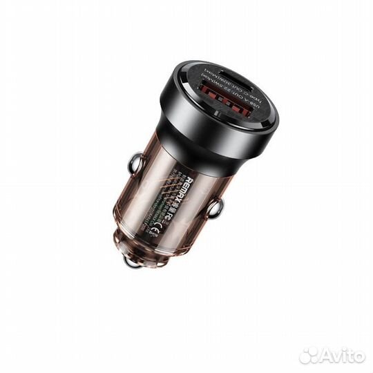Блок питания автомобильный 1 USB, Type-C Remax RCC