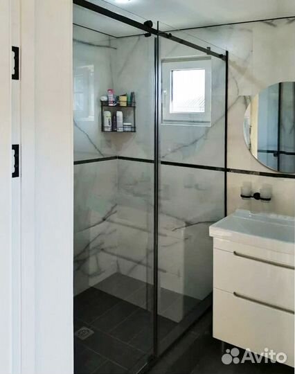 Стеклянные перегородки в душевую на заказ