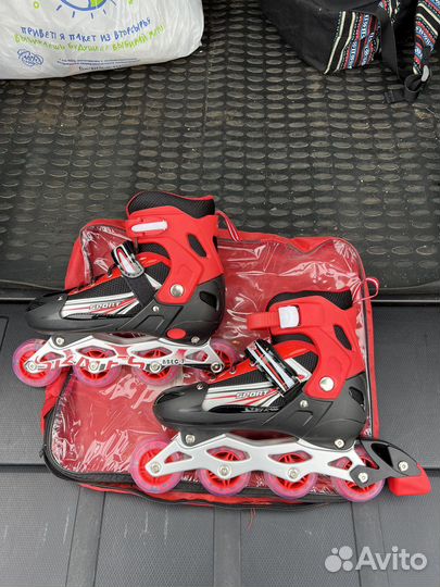 Роликовые коньки раздвижные DJS905-pvc, 39-42