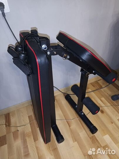 Скамья для жима лежа складная с эспандерами