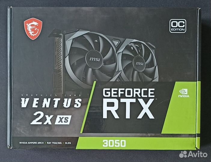 Продаю MSI GeForce RTX 3050 Ventus 2X XS ос 8G