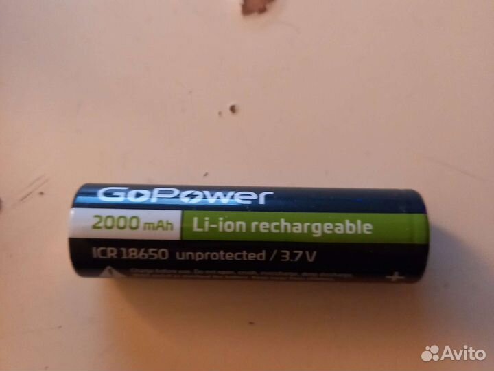 Аккумулятор литий-ионный Li-ion GoPower ICR18650