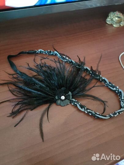 Перчатки кружевные и повязка Гэтсби