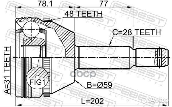 ШРУС внешний перед прав/лев ;ford transit TT9