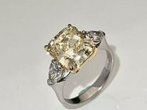 Кольцо С бриллиантом 6.03CT fancy yellow