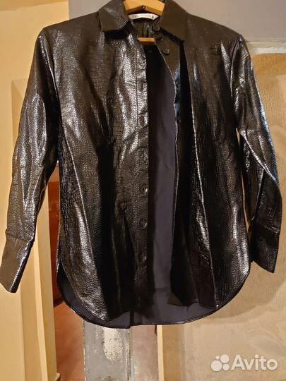 Куртка рубашка Zara кожаная