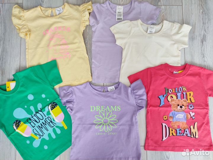 Одежда для девочки 92.Футболки пакетом