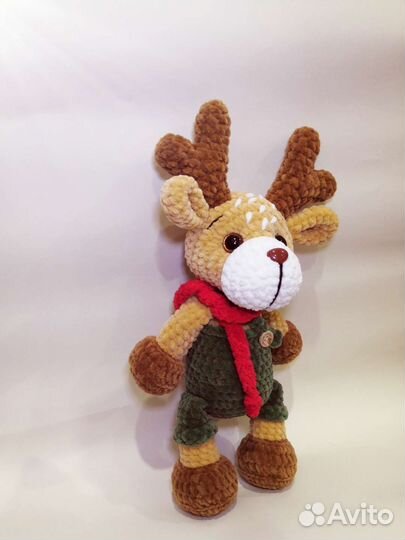 Оленёнок из плюшевой пряжи