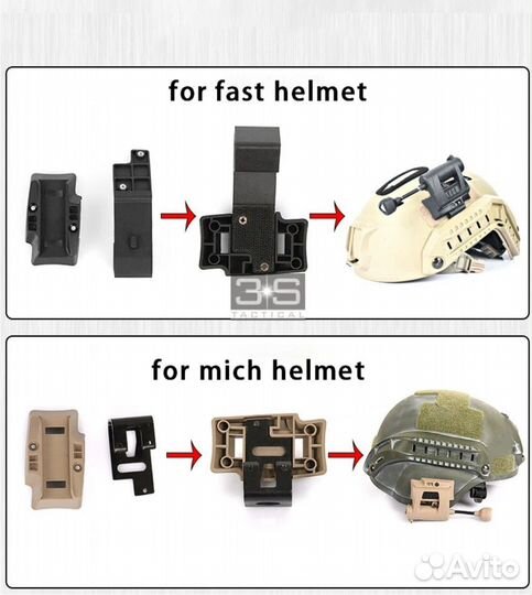 Тактический ик фонарь на шлем Tec Charge Pro