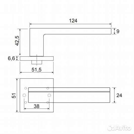 Ручки дверные Code Deco Slim H-30153-A-CRS, сат. х