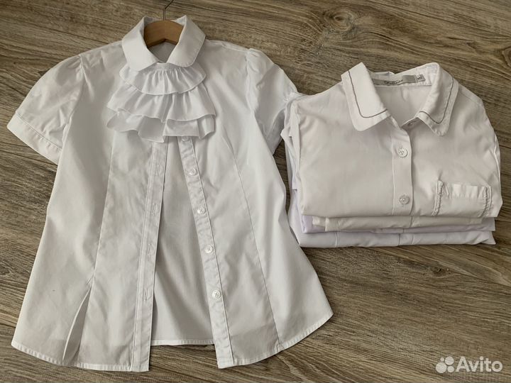 Рубашка школьная для девочки 122 Button Blue