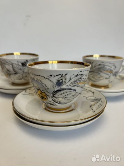 Чайный сервиз дфз,чайная пара Полонное лфз