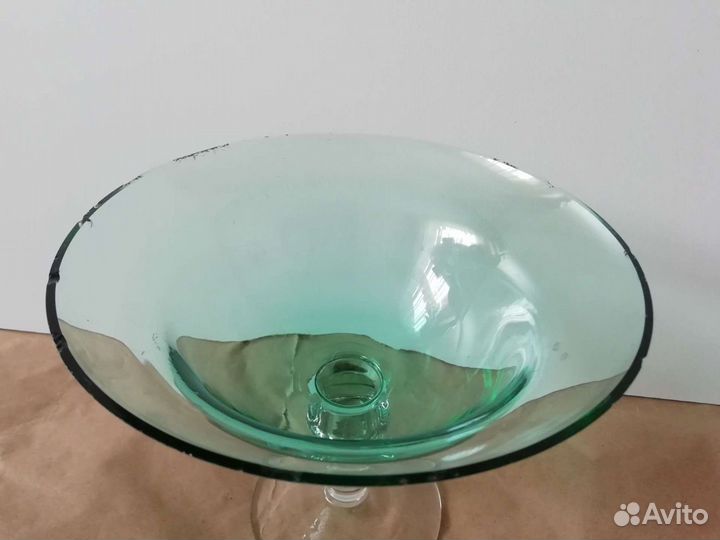 Ваза для фруктов на ножке стекло