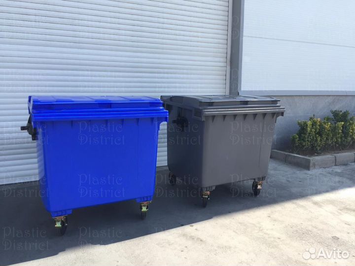 Пластиковый мусорный контейнер 1100л Ч2198