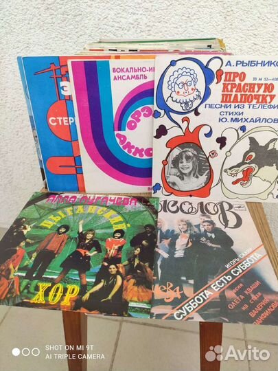 Грампластинки маленькие, 55 штук