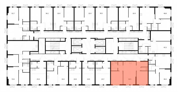 2-к. квартира, 58,5 м², 19/33 эт.
