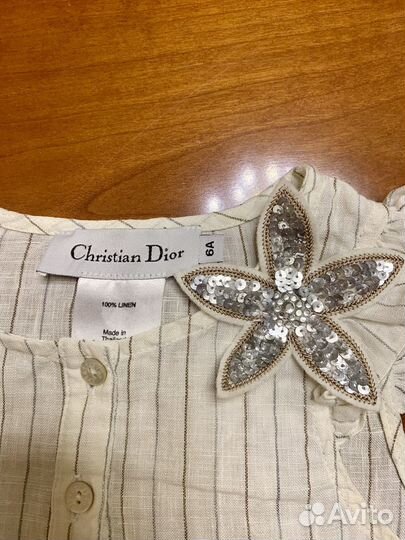 Льняная блузка christian dior для девочки
