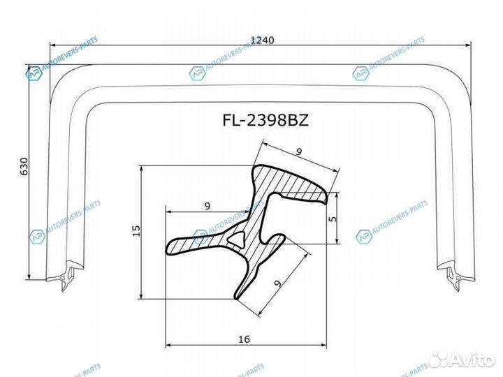 FL-2398BZ Молдинг лобового стекла toyota bbscion X