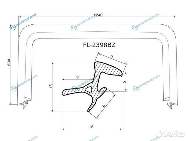 FL-2398BZ Молдинг лобового стекла toyota bbscion X