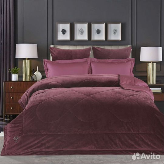 Постельное белье сатин-велюр с готовым одеялом