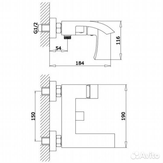 Cмеситель для ванны ganzer GZ44032F (GZ25032F) whi