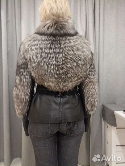Куртка кожаная женская с мехом