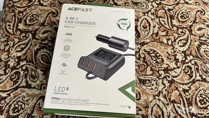 Автомобильное зарядное устройство acefast 4 в 1