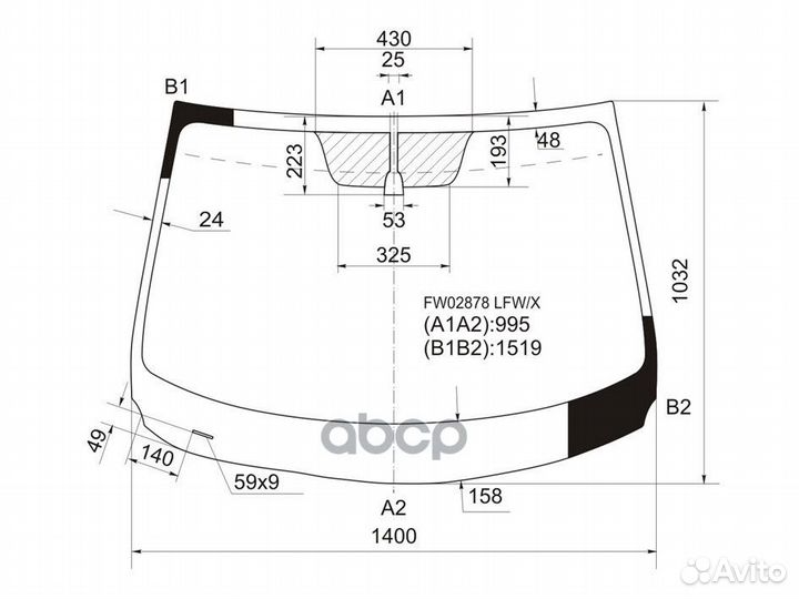 Стекло лобовое nissan rogue 07-13 FW02878 LFW/X