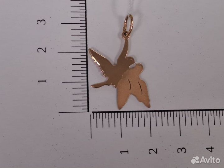 Золотая подвеска Голубки 585 пробы